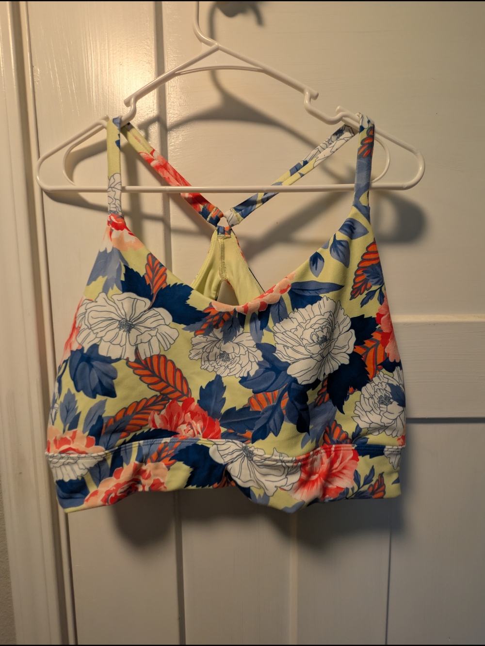 Floral Strappy Work Out Set in Lemon Yellow and Navy